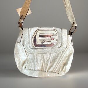 GUESS Ivory faux leather Snake Print Purse
